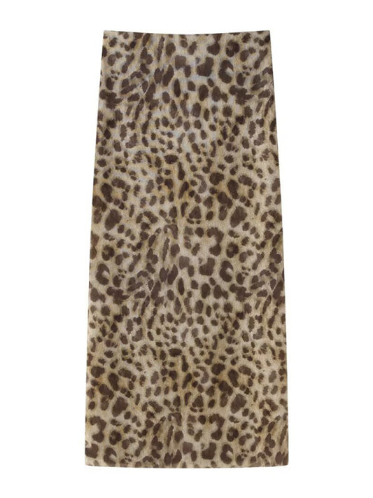 Sexy leopard print slim fit suit halter neck vest/skirt